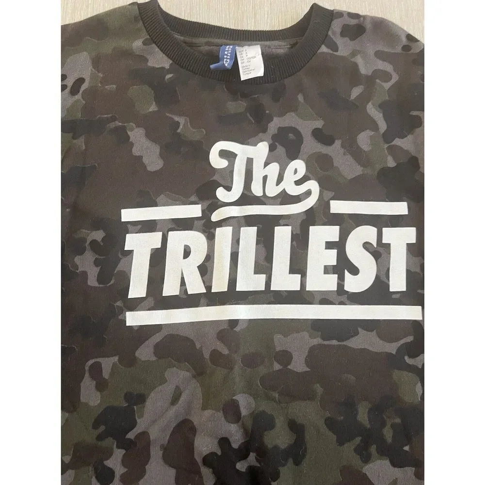 H&M‎ Divided The Trillest Camo Sweat Shirt Size Small